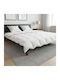 vidaXL King Size Quilt Set 260x220cm White 3 pcs 350 GSM