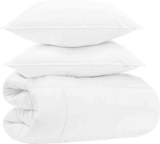 vidaXL Сет Паплъмо King Size 260x240 см Бяло 3 бр. 350 GSM