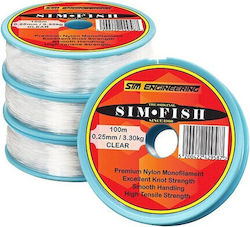 Πετονιά Sim Fish Engineering Χρωμα Διάφανο Μεγεθος 0.80mm
