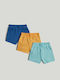 Kids Fabric Shorts/Bermuda Multicolour 3 Pieces