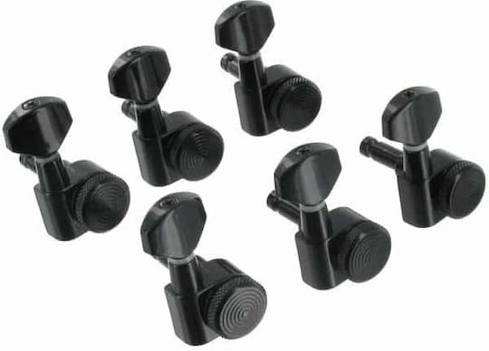 Harley Benton Elektrische Gitarre Teile Locking Tuner Set 6er Schwarz
