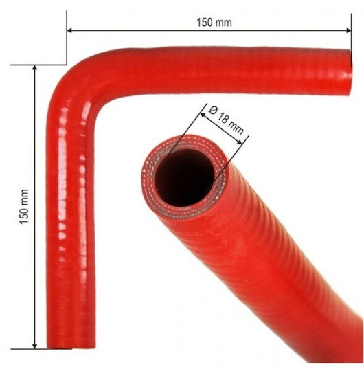 Furtun Universal pentru Apă în Unghi de 90 de Grade cu Diametrul de 18x150x150mm