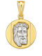 Kids Charm Double Sided Constantine Coin Pendant from 9K White Gold P-88286