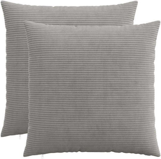 vidaXL Throw Pillow Cover Heerlen Light Grey 2 Pieces 60x60cm vidaXL Throw Pillow Cover Heerlen Light Grey 2 Pieces 60x60cm