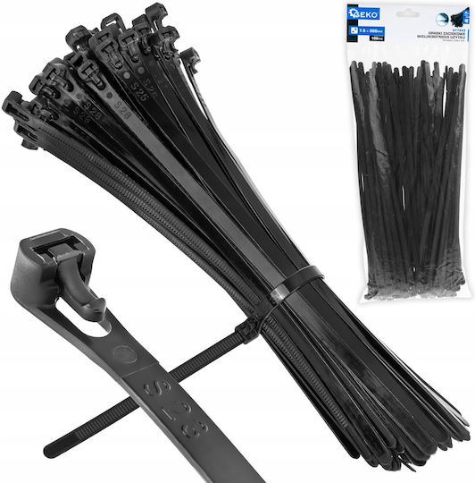 Geko Πλαστικά Δεματικά Καλωδίων 300mmx7.5mm (100τμχ) WG17243