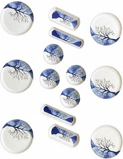 Hermia Alb Ceramică Set de Vase 14buc