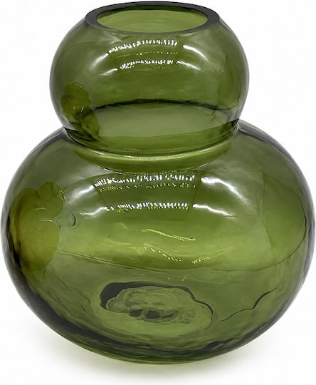 Decorative Glass Vase Green 11x12xH12cm