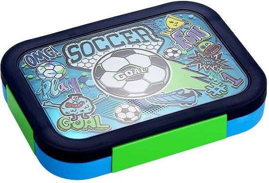 Stainless Steel Kids' Food Container Football 0.95lt Soccer 24 x 18 x 5cm