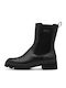Leder Damen Stiefeletten Schwarz