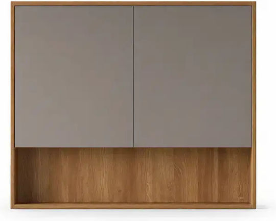 Karag Rechteckiger Badezimmerspiegel aus Sperrholz 100x80cm