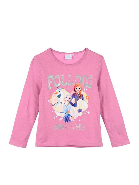 Kids Long-Sleeved Blouse Pink Frozen Follow Your Heart