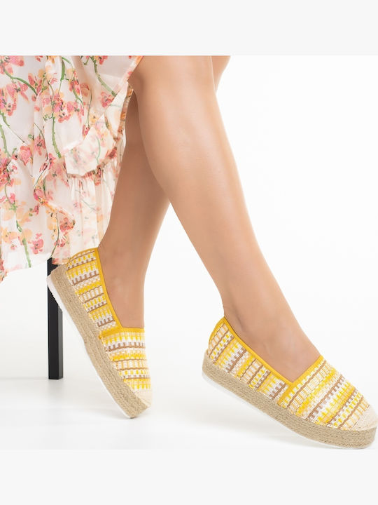 Espadrile Dama În Culoare Galbenă