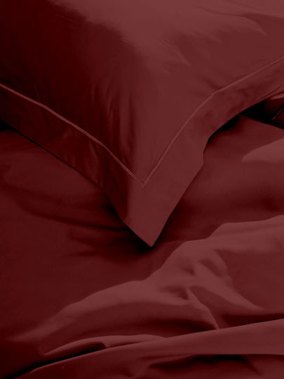 Sunshine Σετ Μαξιλαροθήκες Oxford Bordeaux 50x70εκ.