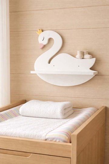 Kids Wall Mount Shelf White 58x14x57cm