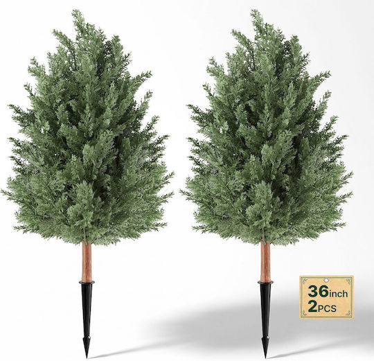 Vevor Set Aus 2 Künstliche Kiefern Sträucher Topiary 91,4 cm
