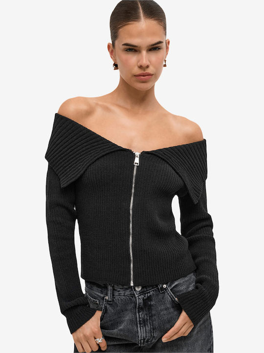 Only Women's Blouse Off-Shoulder Long Sleeve Black