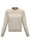Women's Woolen Striped Beige Sweater