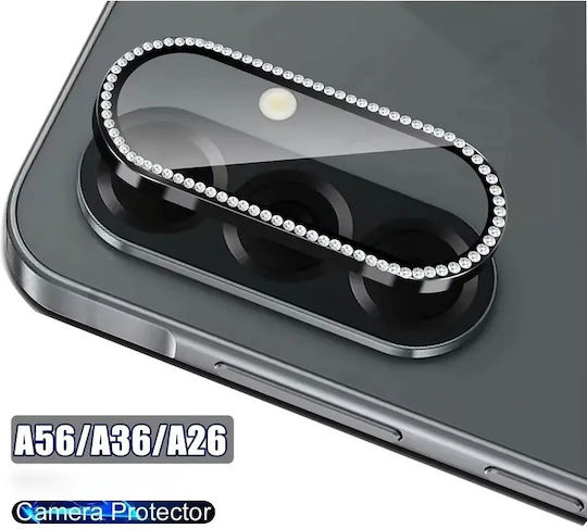 Oem Sticluță Cameră Strass Samsung Galaxy A56 5g Argintiu