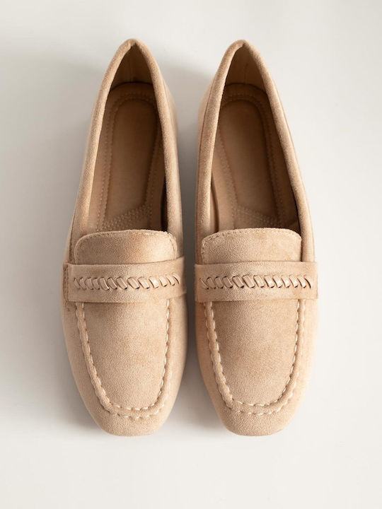 Bozikis Γυναικεία Loafers în Culoare Bej X27-35...