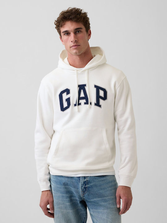 GAP Φούτερ με Κουκούλα Off White