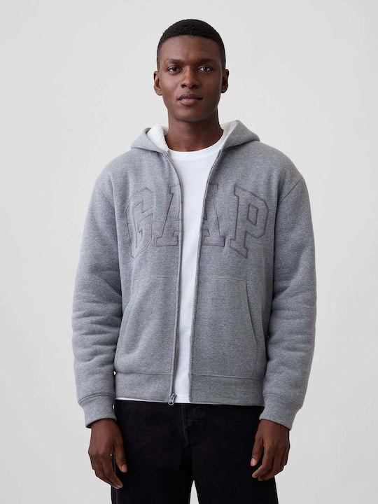 GAP Ζακέτα με Κουκούλα Grey Heather