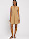 Summer Mini T-Shirt Dress Beige