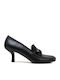 Leather Heels with Medium Heel Black