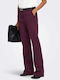 Hw Hw Women's High-Rise Fabric Flared Trousers in a Slim Fit Winetasting