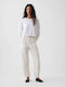Women's Fabric Trousers Ivory Beige Frost