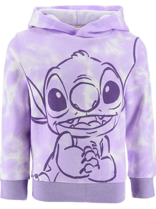 Kids Sweatshirt With Lilac Hood
