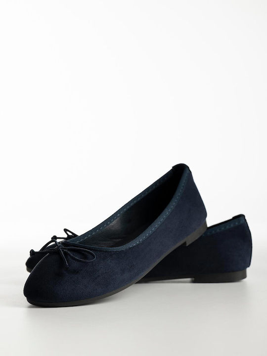 Bozikis Suede Γυναικείες Μπαλαρίνες Μπλε