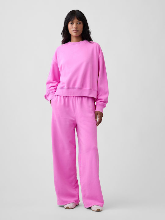 GAP Pantaloni de Trening Largi Neon Pink Glow