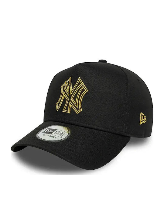 New Era New York Yankees MLB Metallic Outline 9FORTY A-Frame Adjustable Cap Unisex Hat Cotton Black 60915965