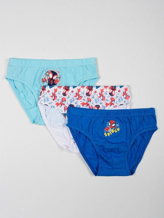 Superheroes Kids Set with Panties 3 Pieces Navy White Light Blue