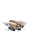 Relaxdays Coș De Depozitare Lemne Inox 16x33x41cm Gri