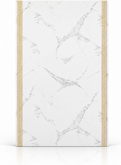 3D Стенен Панел от PVC Бял 244x122x0.3см.