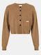 Gestrickte Damen Strickjacke Camel