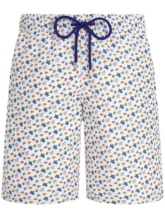Men's Swimwear Shorts White with Patterns