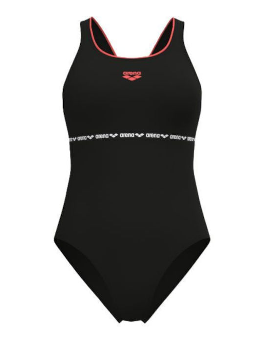Swim Pro Back Athletic Swimsuit Black-calypso Coral