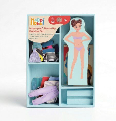 Happi Hobbi Magnet Wooden Doll Fashion Girl