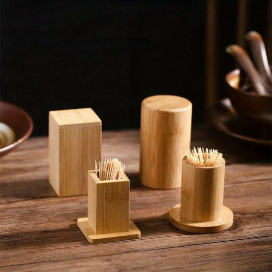Hölzernes Quadratisches Massives Bambus Zahnstocher-Etui Solid Bamboo Wooden Toothpick Holder Molfs
