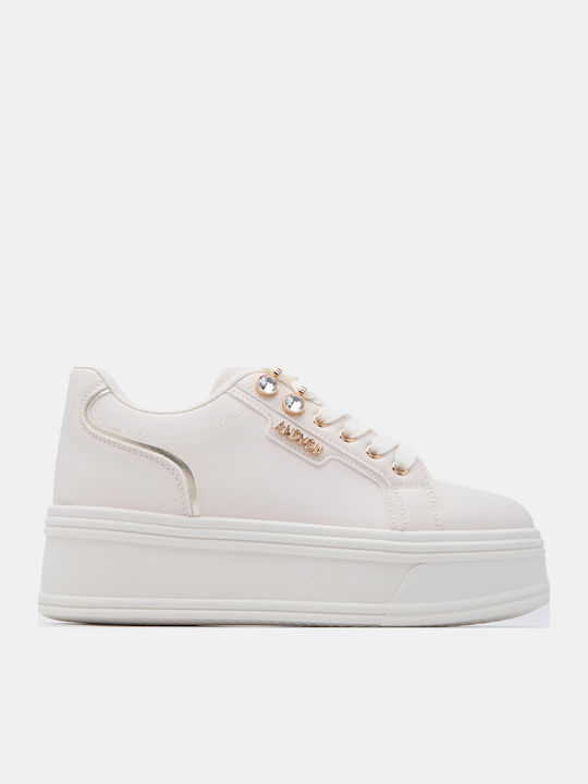 Luigi Γυναικεία Flatforms Sneakers Μπεζ