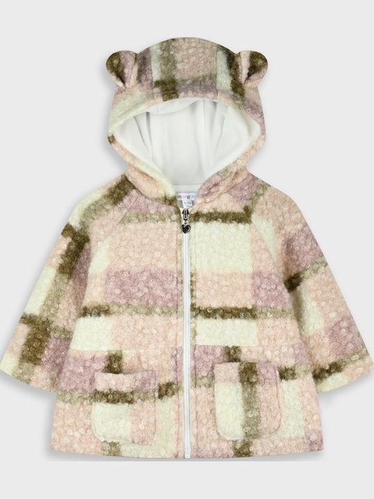 Kinder-Strickjacke mit Beiger Kapuze
