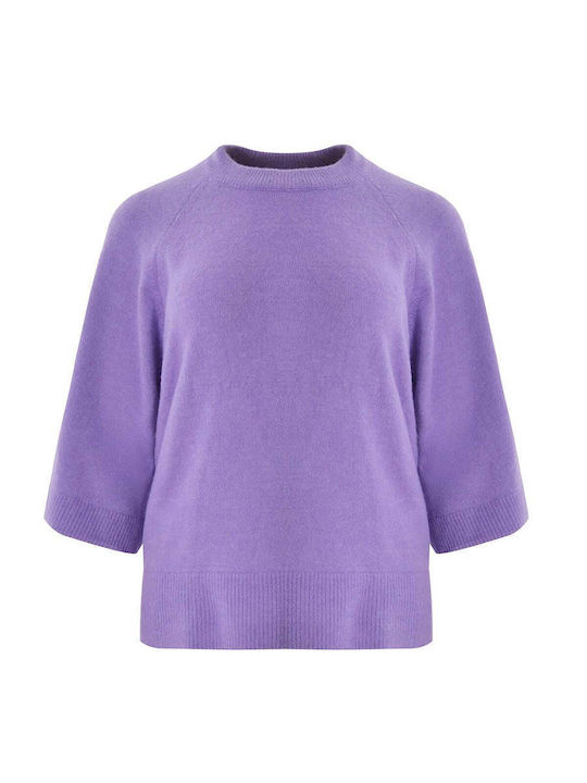 Mat Fashion Pulover Damă Cu Mânecă 3/4 Lila