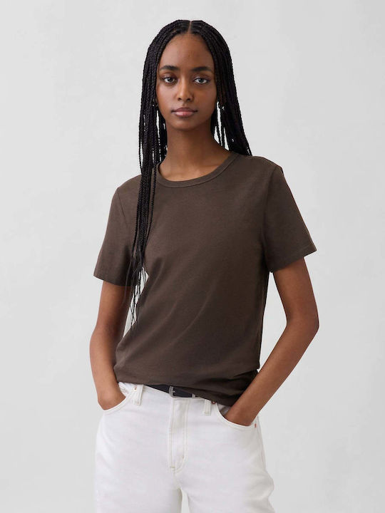 GAP Women's Cotton Striped Blouse Terra Brown