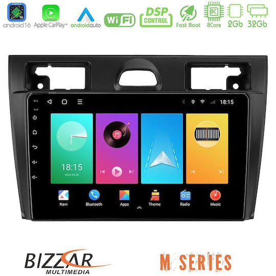 Bizzar Car Audio System for Ford Fiesta Fusion 2025 2026 with Touch Screen 9" Bluetooth USB Wi-Fi GPS Apple CarPlay Android Auto