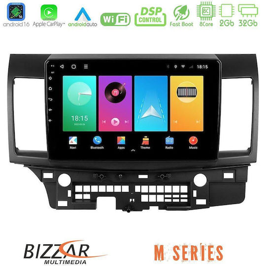 Bizzar Автомобилна Аудио Система за Mitsubishi Lancer 2008 – 2015 (Bluetooth/USB/Вграден Wi-Fi/GPS/Apple CarPlay/Android Auto) с Touch Screen 10"
