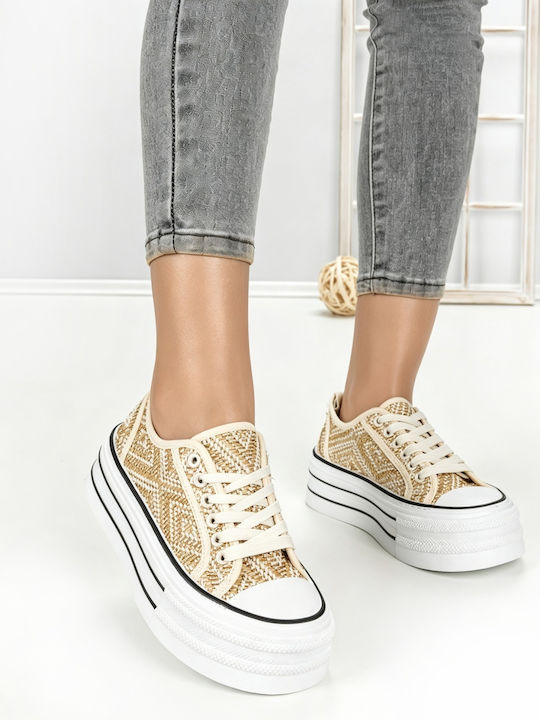 Adidași Flatforms Pentru Femei Bej
