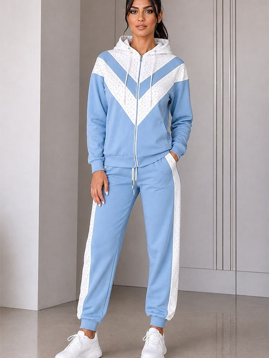 FashionForYou Damen Jogginghosen Set Hellblau