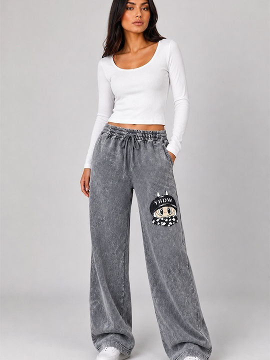 Pantaloni Dama Tesatura în Fit Relaxed Gri